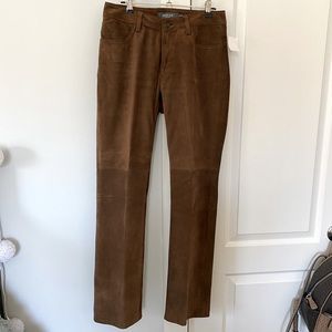 NWT GENUINE LEATHER Bootcut Brown Pants